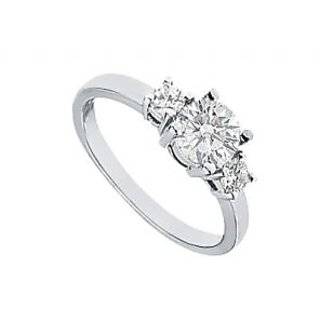 LoveBrightJewelry Three Stone Platinum & Diamond Engagement Ring-1.00 CT