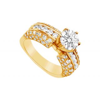 LoveBrightJewelry 14K Yellow Gold Diamond Engagement Ring-2.75 CT
