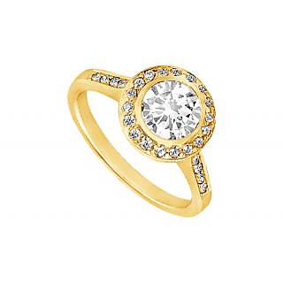 LoveBrightJewelry Classic 14K Yellow Gold Diamond Engagement Ring-1.00 CT