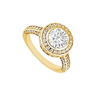 LoveBrightJewelry In Vogue 14K Yellow Gold Diamond Engagement Ring-1.50 CT