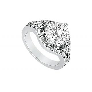 LoveBrightJewelry Platinum & Diamond Trendy Engagement Ring-0.75 CT
