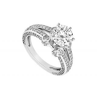 LoveBrightJewelry 18K White Gold & Diamond Engagement Ring- 1.25 CT