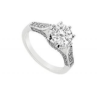 LoveBrightJewelry Modish 18K White Gold & Diamond Engagement Ring-1.00 CT
