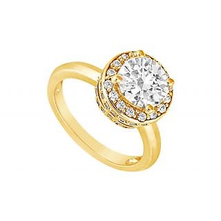 LoveBrightJewelry 14K Yellow Gold & Diamond Alluring Engagement Ring-1.00 CT
