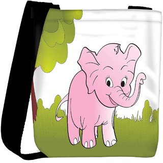 Snoogg Cute Big Elephant Background Designer Womens Carry Around Cross Body Tote Handbag Sling Bags RPC-4241-SLTOBAG