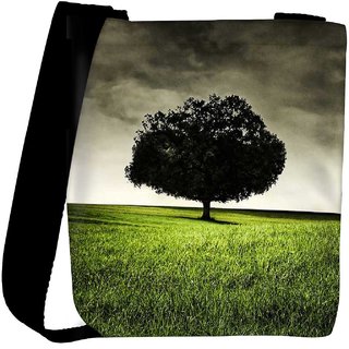 Snoogg Single Tree On Hill Designer Protective Back Case Cover For Oneplus 3 Designer Womens Carry Around Cross Body Tote Handbag Sling Bags RPC-3468-SLTOBAG