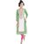 Themes Creation Designer Cotton Flax Casual 3/4 Sleeve Embroidered Kurti