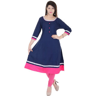 Beautiful Cotton Solid Blue Kurti From the house of Palakh