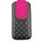 Emartbuy Black / Hot Pink Gem Studded Premium PU Leather Slide in Pouch Case Cover Sleeve Holder ( Size 3XL ) With Pull Tab Mechanism Suitable For Oppo Neo 3