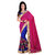 Fashionoma Pink Georgette Embroidered Saree With Blouse