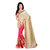 Fashionoma Beige Georgette Embroidered Saree With Blouse