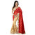 Fashionoma Red Georgette Embroidered Saree With Blouse