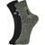DUKK Men's Black  Green Ankle Length Cotton Lycra Socks (Pack of 2)