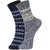 DUKK Men's Navy Blue  Grey Ankle Length Cotton Lycra Socks (Pack of 2)
