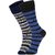 DUKK Men's Navy Blue  Blue Glean Length Cotton Lycra Socks (Pack of 2)