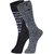 DUKK Men's Navy Blue  Black Glean Length Cotton Lycra Socks (Pack of 2)