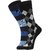 DUKK Men's Blue  Black Glean Length Cotton Lycra Socks (Pack of 2)