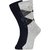 DUKK Men's Navy Blue  Grey Glean Length Cotton Lycra Socks (Pack of 2)
