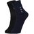 DUKK Men's Black  Navy Blue Ankle Length Cotton Lycra Socks (Pack of 2)