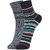 DUKK Men's Grey  Blue Ankle Length Cotton Lycra Socks (Pack of 2)