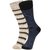 DUKK Men's Beige  Blue Glean Length Cotton Lycra Socks (Pack of 2)