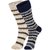 DUKK Men's Beige  Navy Blue Glean Length Cotton Lycra Socks (Pack of 2)