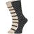DUKK Men's Beige  Grey Glean Length Cotton Lycra Socks (Pack of 2)