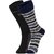 DUKK Men's Black  Navy Blue Glean Length Cotton Lycra Socks (Pack of 2)