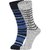 DUKK Men's Blue  Grey Glean Length Cotton Lycra Socks (Pack of 2)