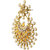 Kriaa Kundan Austrian Stone Pearl Gold Plated Dangle Earrings-1303756