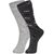 DUKK Men's Grey Glean Length Cotton Lycra Socks (Pack of 2)