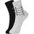 DUKK Men's Black  Grey Ankle Length Cotton Lycra Socks (Pack of 2)