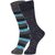 DUKK Men's Turquoise  Navy Blue Glean Length Cotton Lycra Socks (Pack of 2)