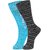 DUKK Men's Turquoise  Grey Glean Length Cotton Lycra Socks (Pack of 2)