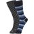 DUKK Men's Grey  Blue Glean Length Cotton Lycra Socks (Pack of 2)