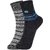 DUKK Men's Grey  Navy Blue Ankle Length Cotton Lycra Socks (Pack of 2)