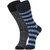 DUKK Men's Black  Blue Glean Length Cotton Lycra Socks (Pack of 2)