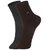 DUKK Men's Grey  Brown Ankle Length Cotton Lycra Socks (Pack of 2)