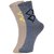 DUKK Men's Beige  Grey Ankle Length Cotton Lycra Socks (Pack of 2)