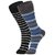 DUKK Men's Black  Grey Glean Length Cotton Lycra Socks (Pack of 2)