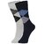DUKK Men's Grey  Navy Blue Glean Length Cotton Lycra Socks (Pack of 2)