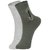 DUKK Men's Grey  Green Ankle Length Cotton Lycra Socks (Pack of 2)