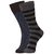 DUKK Men's Brown  Black Glean Length Cotton Lycra Socks (Pack of 2)