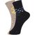 DUKK Men's Beige  Blue Ankle Length Cotton Lycra Socks (Pack of 2)
