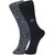 DUKK Men's Grey  Navy Blue Glean Length Cotton Lycra Socks (Pack of 2)