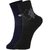 DUKK Men's Navy Blue  Black Ankle Length Cotton Lycra Socks (Pack of 2)