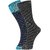 DUKK Men's Turquoise  Grey Glean Length Cotton Lycra Socks (Pack of 2)