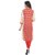 Themes Creations Beige & Red Printed Cotton Straight Kurti