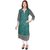 Themes Creations Green Floral Cotton Straight Kurti