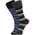 DUKK Men's Black  Grey Glean Length Cotton Lycra Socks (Pack of 2)